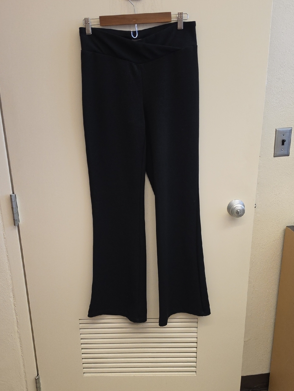 Maurices Black Wide-Leg Cross Waist Pants